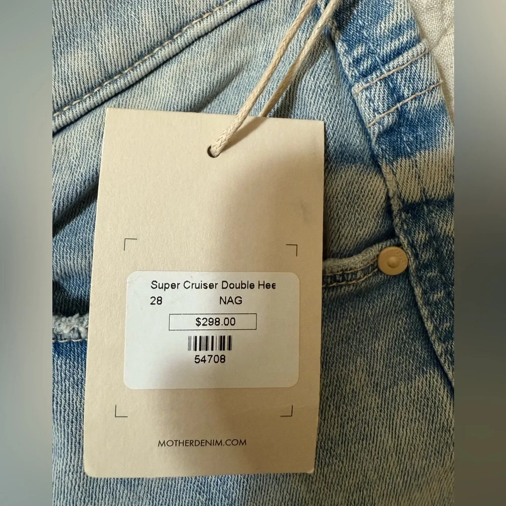 NWT MOTHER Blue Flare Wide Leg Jeans with Distressed Details - Picture 2 of 5